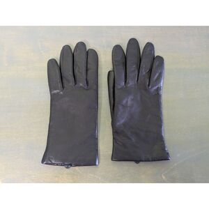 Jaclyn Smith 100% Leather Thinsulate Fleece Lined Gloves Womens Large Black